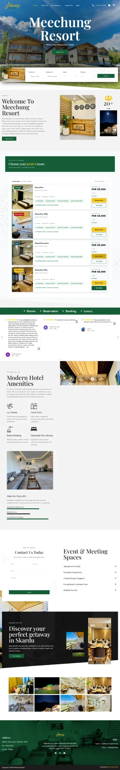 Meechung Resort Website screenshot